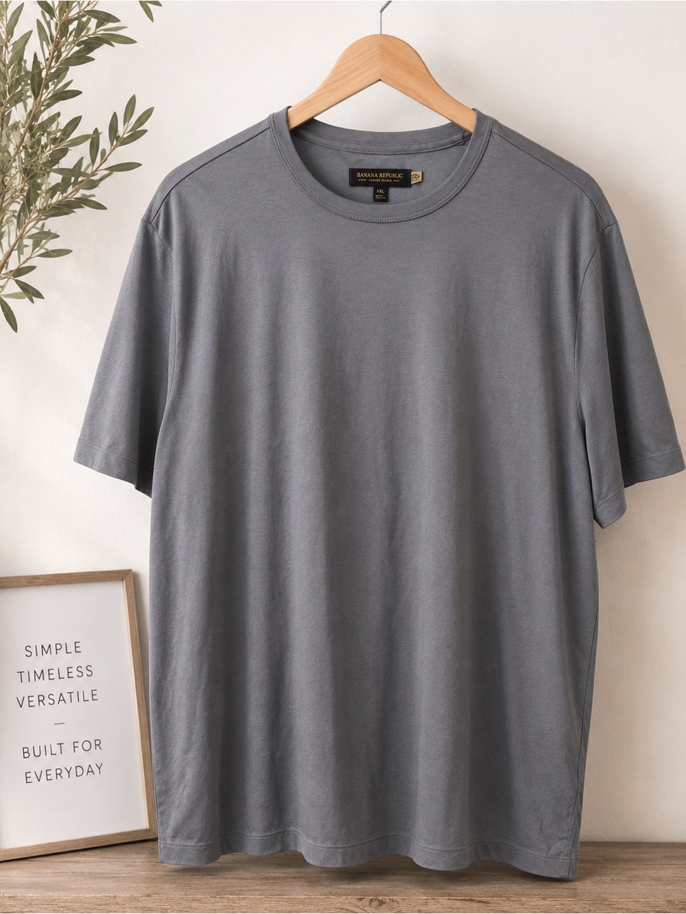 Banana Republic Men’s Short-Sleeve Crew T-Shirt in Dusty Blue - NEW without tags